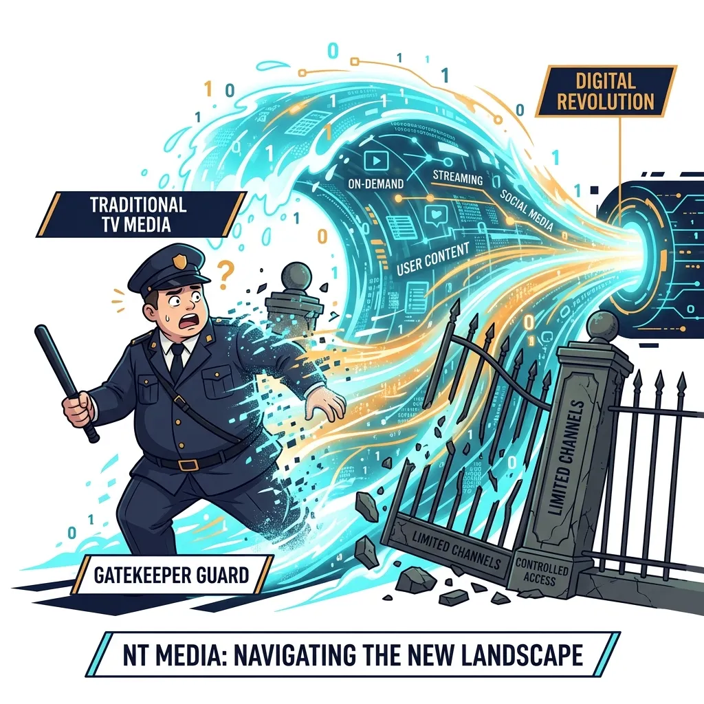 オールドメディアの信頼失墜構造イメージ